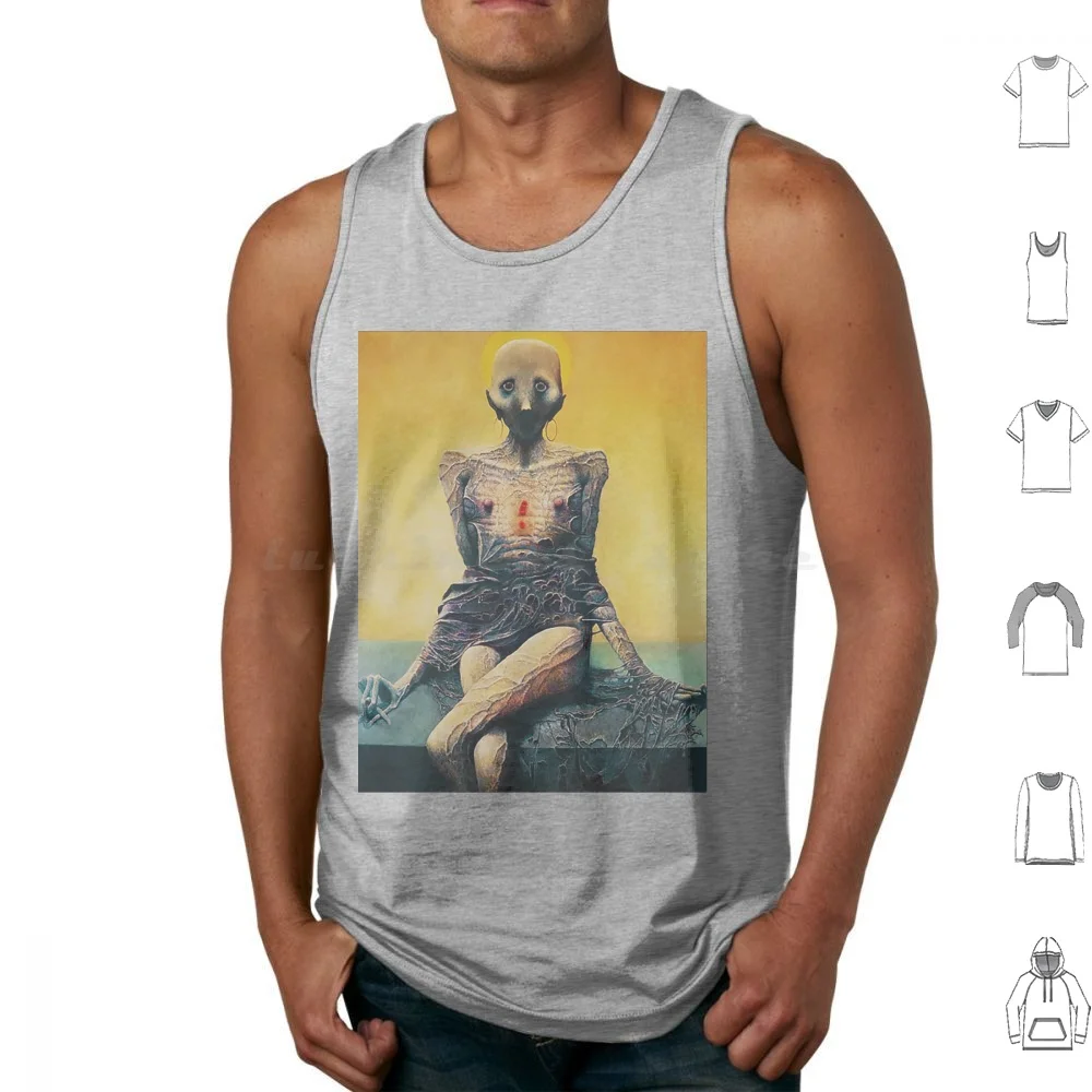 

Zdzislaw Beksinski Digital Painting For Sale Tank Tops Print Cotton Zdzislaw Beksinski Beksinsky Dark Art