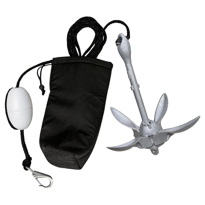 Small Carbon Steel Marine Mooring Set Including Floating Buoy & Carabiner Rotating Lock Rings Foldable Kayaks Mooring for