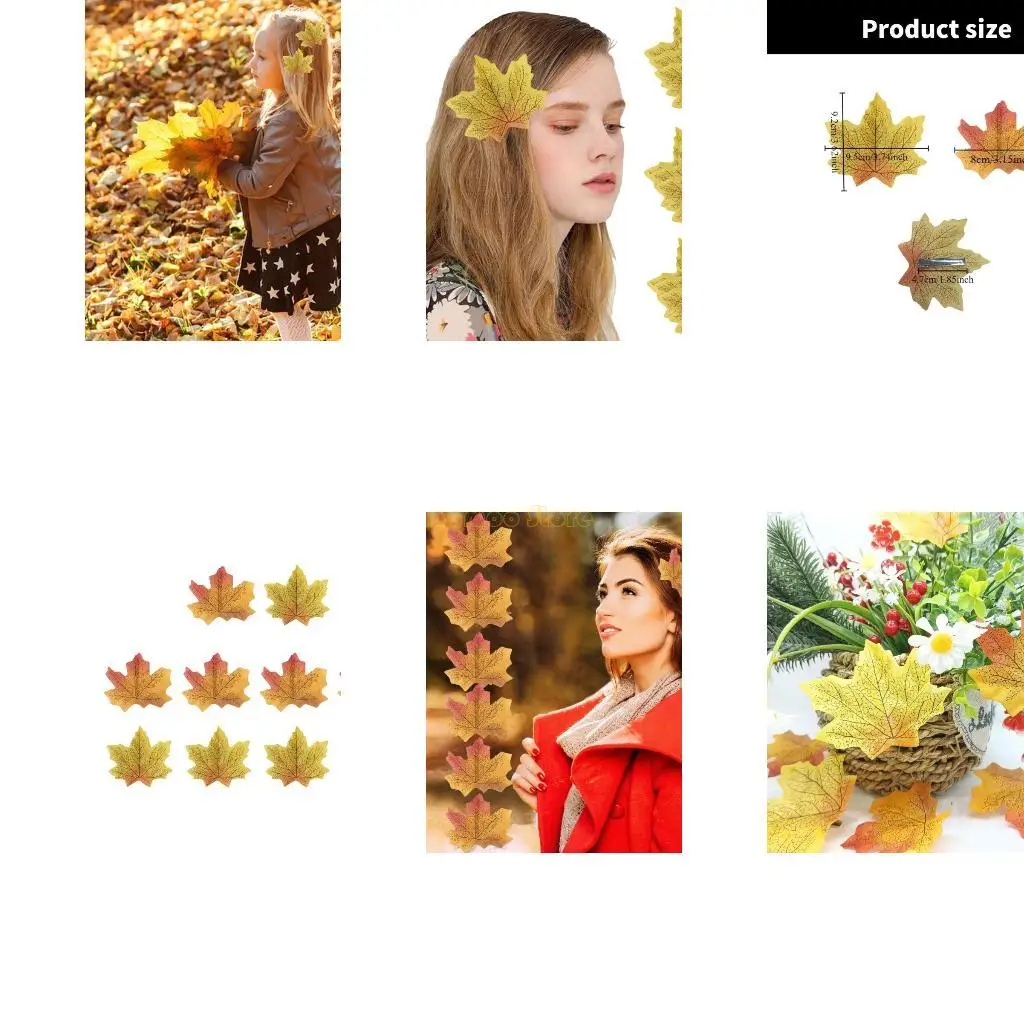 31BF Festival Haarspeldjes Thanksgiving Leaf Haarclip Party Haardecoratie 10 STKS