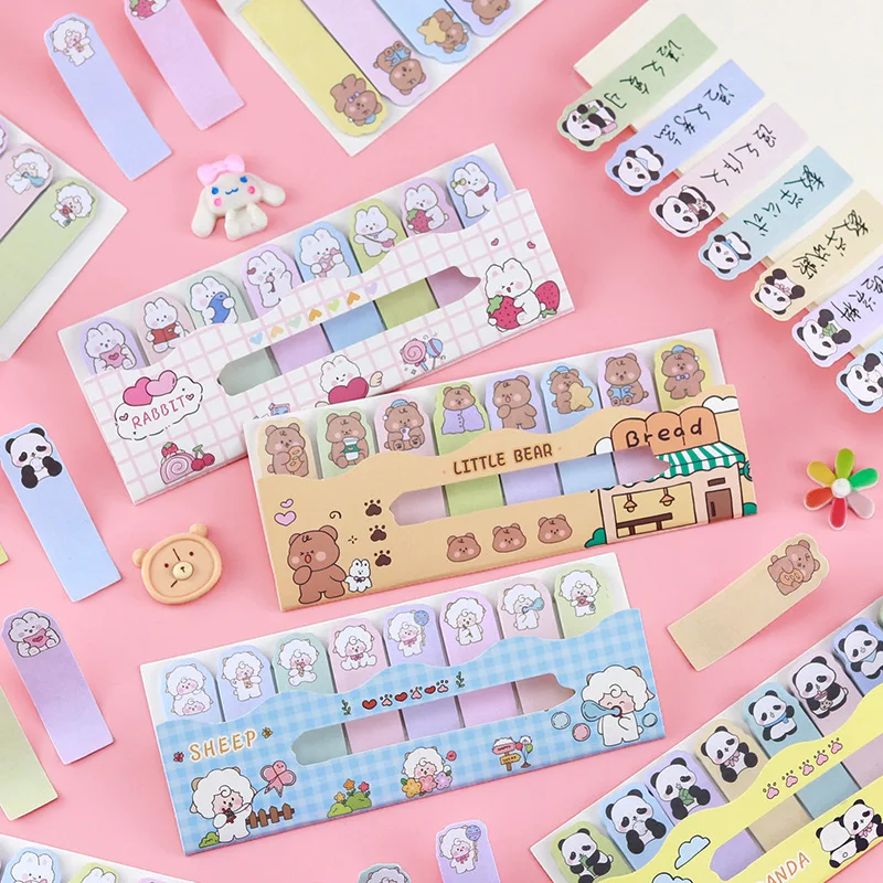 Imagem -02 - Kawaii Urso Coelho Sheep Memo Pad Bonito n Times Índice Sticky Notes Papelaria Etiqueta Etiqueta Material Escolar 40 Pcs por Lote