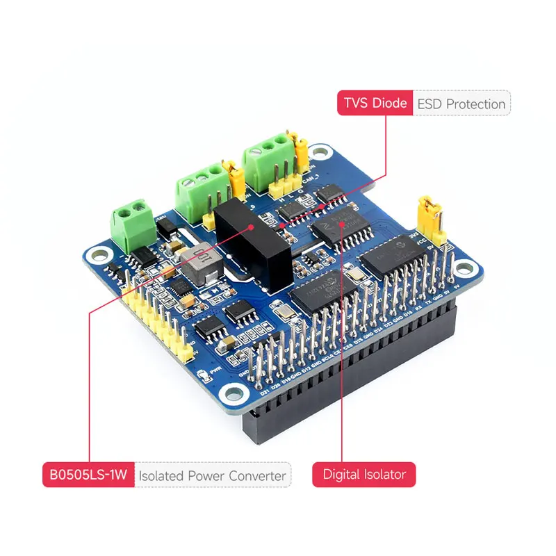 Imagem -06 - Raspberry pi 2-channel Isolado Can Bus Expansion Solution Built-in Multi Proteções Hat Dual Chips para Raspberry pi 4b 3b +