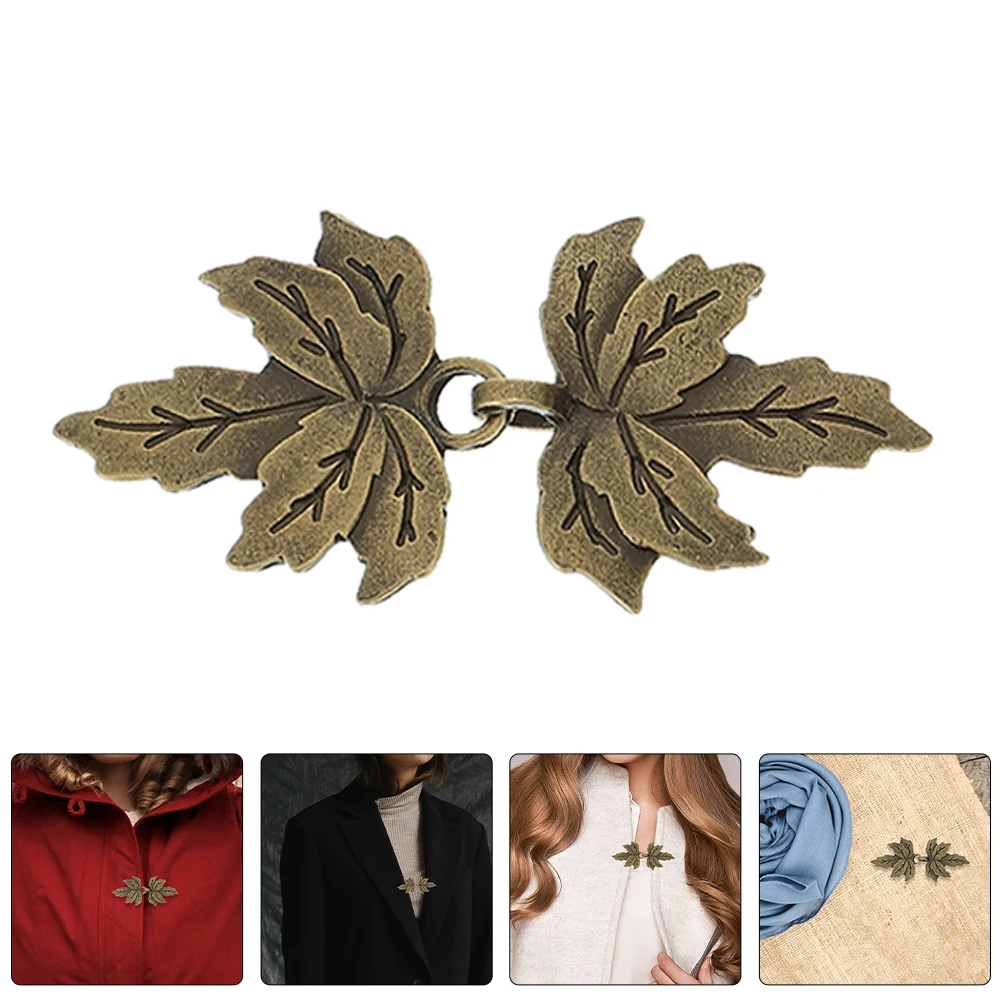 

Alloy Maple Leaf Buttons 4 Pairs Garment Metal Fastening Accessories Versatile Fit Easy Fastening Cardigan Shawl Clasps