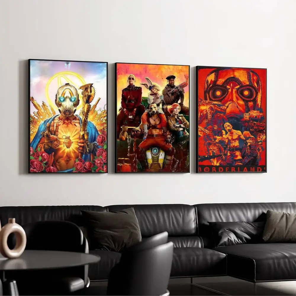 B-Borderlands Anime Game Poster Self-Adhesive Art Waterproof Paper Sticker Coffee House Bar Room Wall Decor