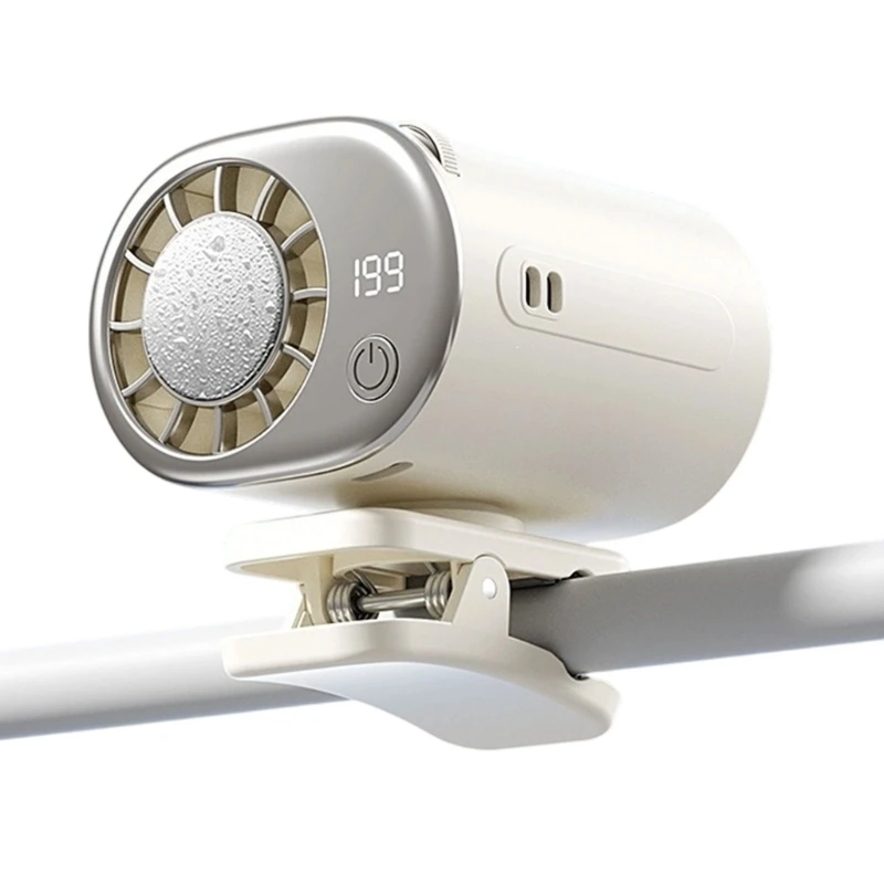 Clip-On Cooling Fan with Semiconductor Cooling, 360 Degree Adjustable Head, USB Powered Hands-Free Fan for Commuting