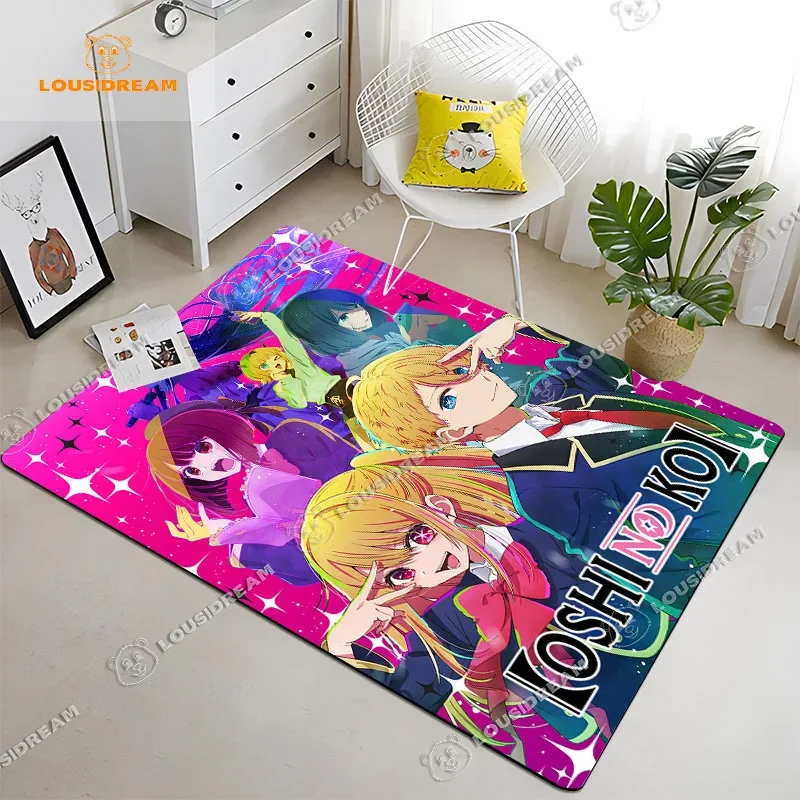 Oshi No Ko Anime Carpet Kawaii Girl Aquamarine Hoshino Bedroom Living Room Area Rug Cartoon Christmas Xmas Gift Home Decor