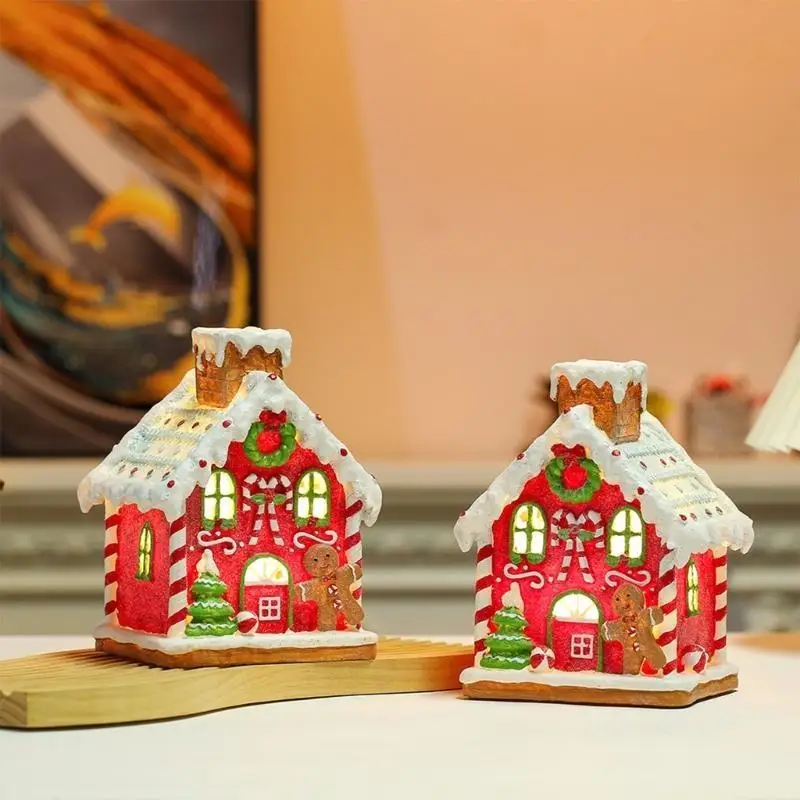 New Christmas Luminous Tabletop Decorations Resin Ornament Decor Creative 2026 Navidad New Year Kid Gift for Party