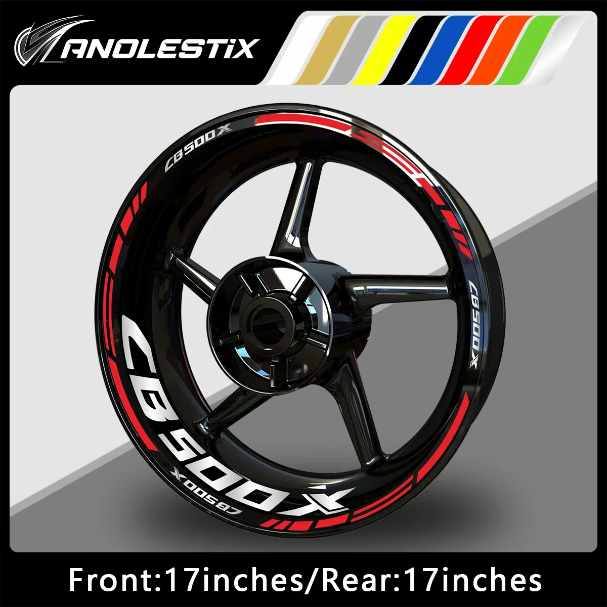 

AnoleStix Reflective Motorcycle Wheel Sticker Hub Decal Rim Stripe Tape For Honda CB 500X 2014 2015 2016 2017