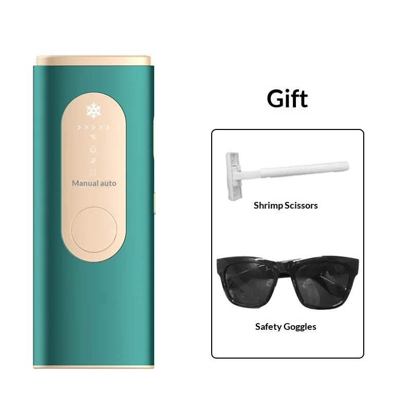 Cooling Laser Hair Removal 3in1 for Women Men Rejuvenation Acne Remove Permanent Bikini Trimmer Gift Paineless Cold IPL Epilator