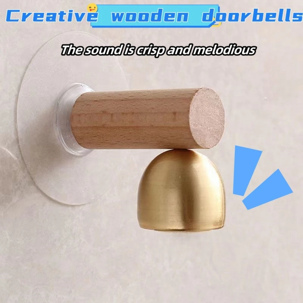 1pc, Creative Wooden Doorbell, Solid Wood Door Opening Bell, Refrigerator Bell, Store Entrance Bell, Creative Wind Chime,