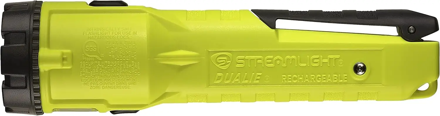 Dualie 275-Lumen Intrinsically Safe Rechargeable Flashlight with 120V/100V AC Charger, Yellow