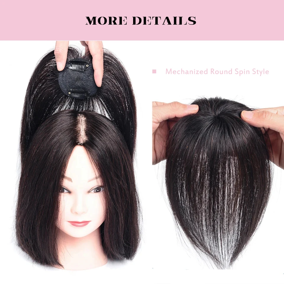 Replacement Piece Hair Covering White Hair Natural Invisible Seamless Hair Clip In Hair Bangs Hairpiece Synthetic Fake Bang Hair