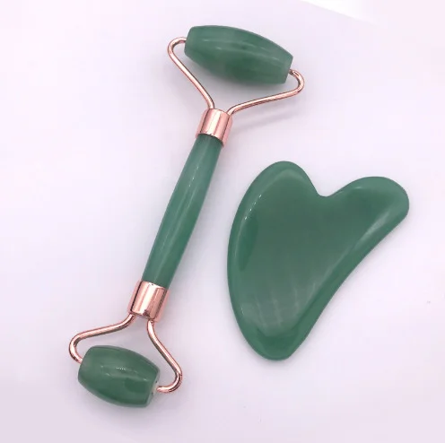 Jade Roller Facial Tools Face Roller and Gua Sha Set for Puffiness and Redness Reducing Skin Care Routine Three color options