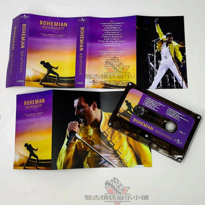 Klasyczna kaseta muzyczna Queen Freddie Mercury Bohemian Rhapsody Album Kasety Cosplay Muzyczna Kasetka Walkman Rejestrator Dźwięku Teczka z Muzyką — zdjęcie 5