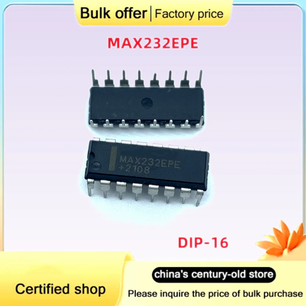 50PCS MAX232EPE MAX232CPE DIP-16 Serial Communication Conversion IC Chip