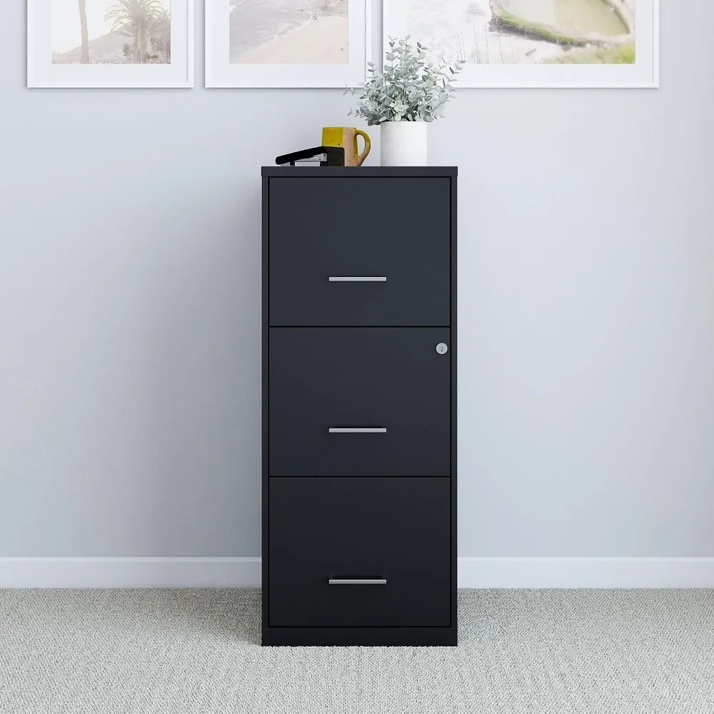 

3-Drawer Vertical File Cabinet, for Letter Size Documents, Lockable, Filing Cabinet, size18.9" D x 14.3" W x 34.9" H