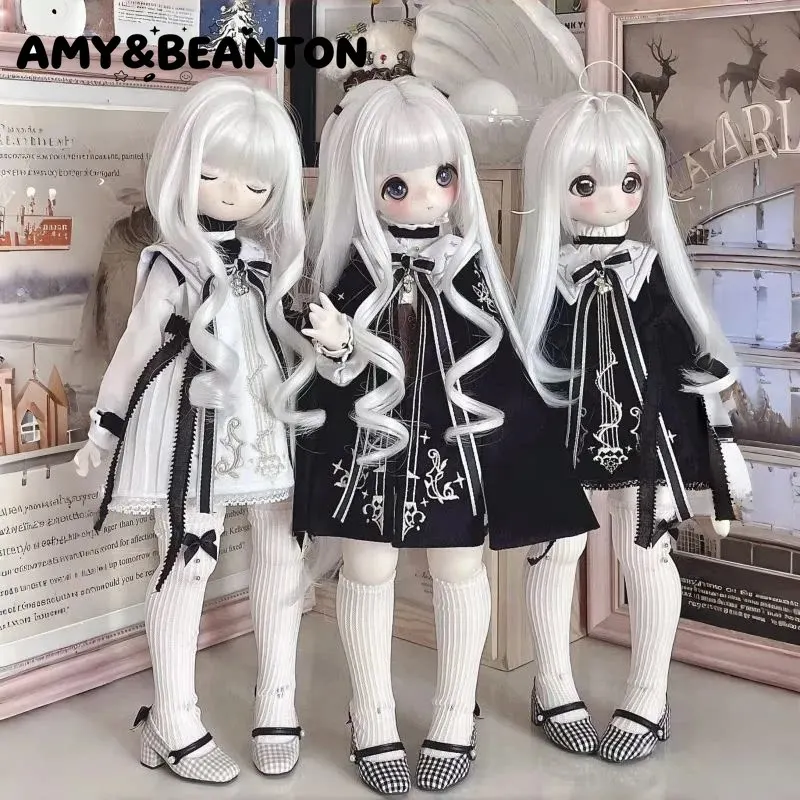 BJD 1/4 Puppenkleidung, Magierumhang, komplettes Set, marineblaues Outfit, passend für große 1/4, mollige 1/4, normale 1/4, niedliches Kostüm, Puppenzubehör