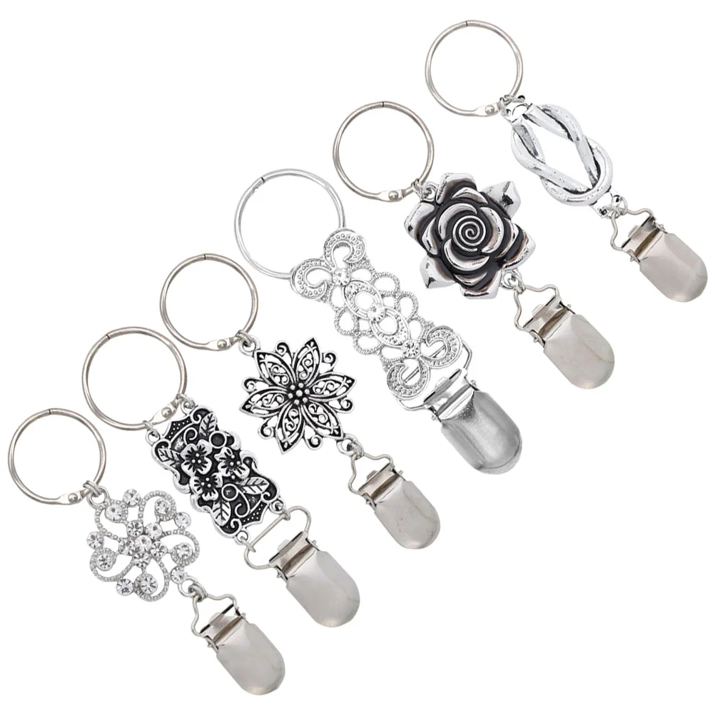 6 Pcs Alloy Flower Hat Clip Duffel Bags for Traveling Magnetic Clips Backpack Caps Sun Holder