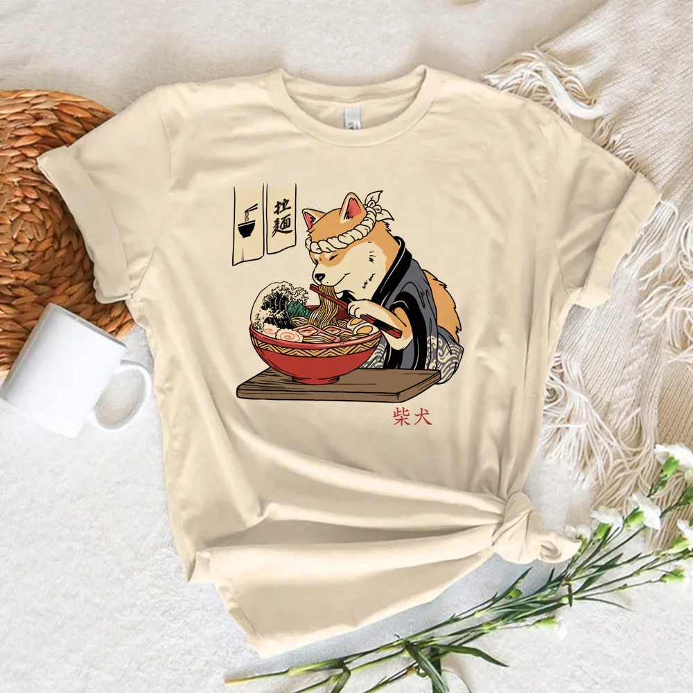 Shiba Inu tshirt women manga quick dry stretchy Tee female comic clothing