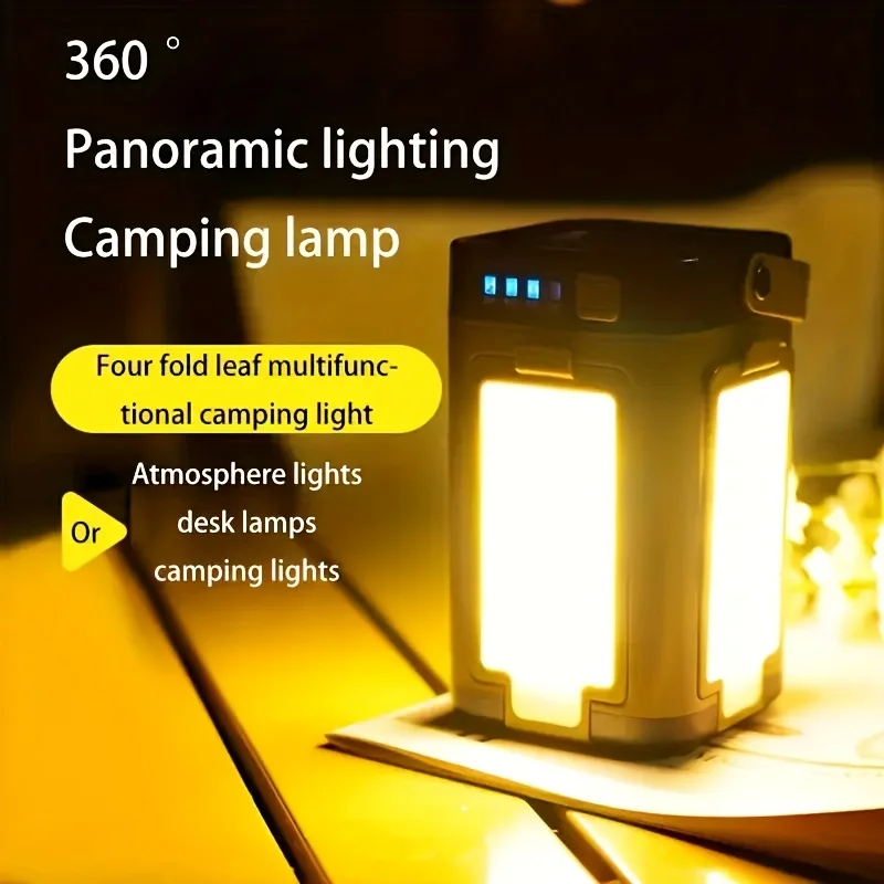 Portable Camping Flashlight, Solar Powered Rechargeable Tent light, Solar COB Spotlight for Hunting, Camping, Boating,Work Light