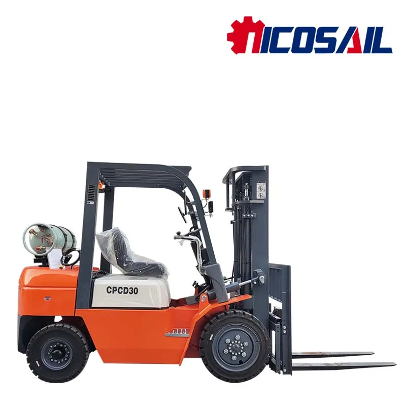 

High power forklift for balanced loading and unloading transportation on all terrain construction sites