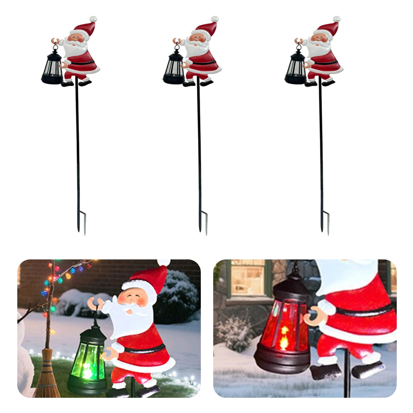 Рождественские украшения, солнечный свет, уличный Санта-Клаус, чайник, лампа, уличные солнечные рождественские огни для газона, дорожки, патио