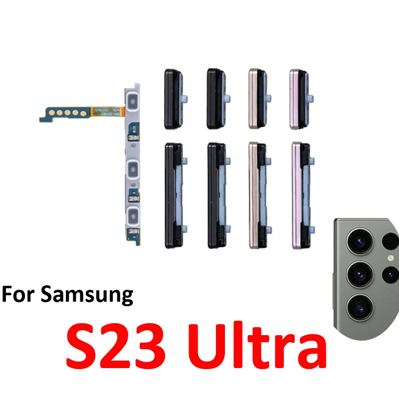 

For Samsung Galaxy S23 Ultra S918 Phone Power Volume Button On Off External Key Internal Flex Cable Ribbon Repair Parts Black