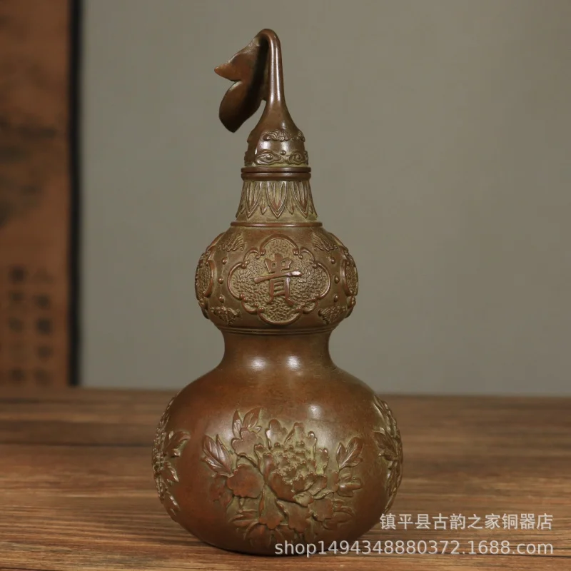 Yutang Wealth Brass Ornament Wealthy House Gourd Fortune Crafts Living Room Office Home Decoration