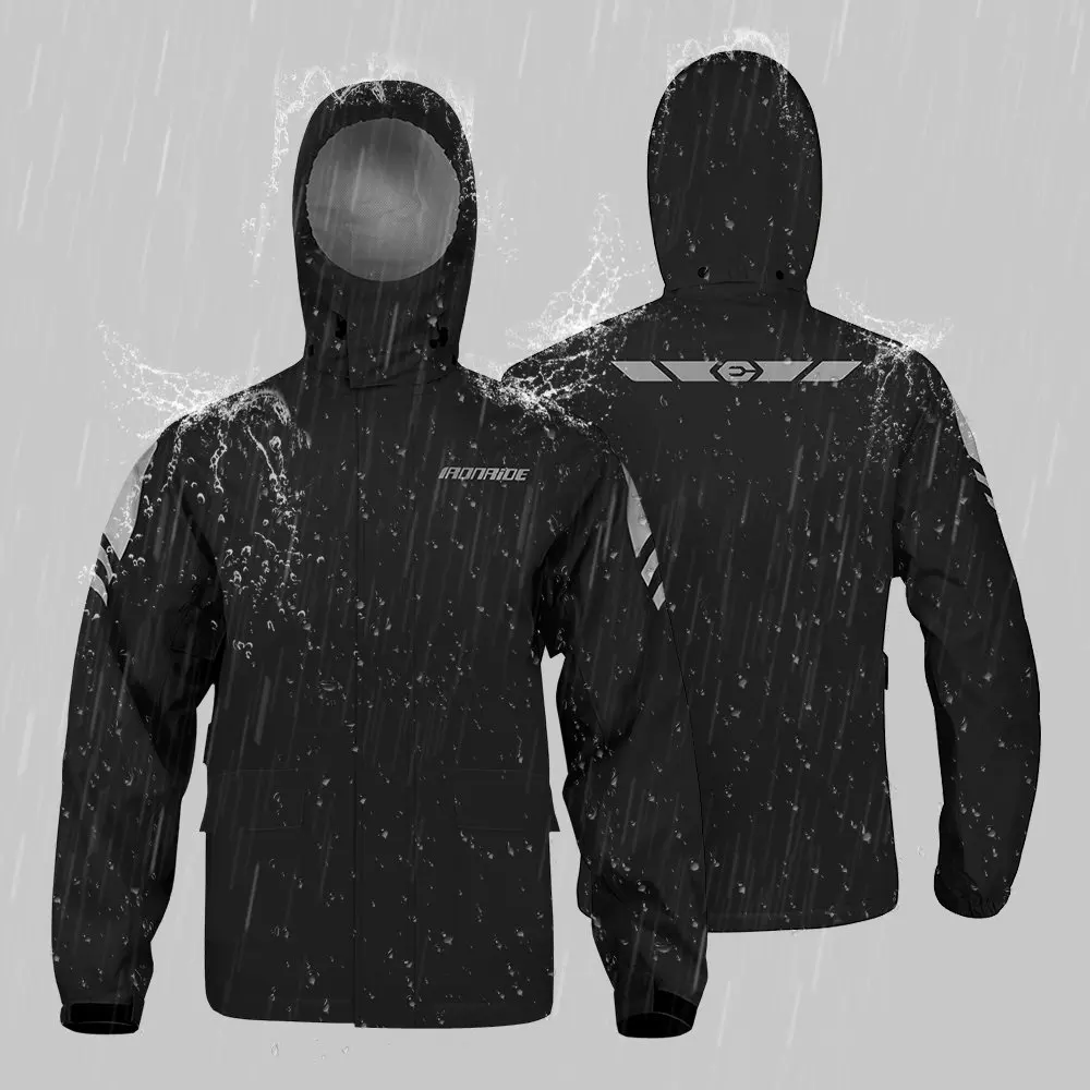 

Новые мотоциклетные плащи, мужские водонепроницаемые дождевики, дождевик, светоотражающие рабочие дождевики, легкий походный дождевик, черный