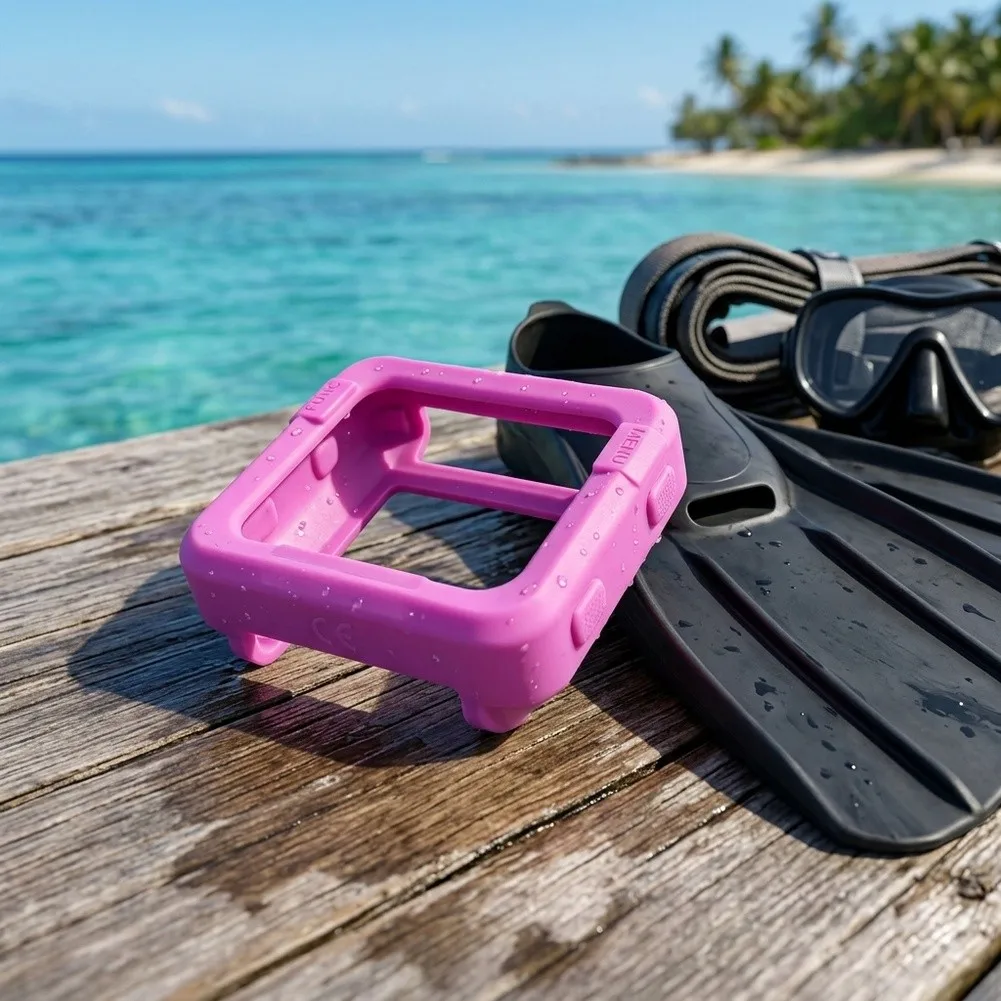 Silicone Enclosure for Peregrine Dive Computer Offering Contoured Design That Maintains Button Accessibility and Device Profile