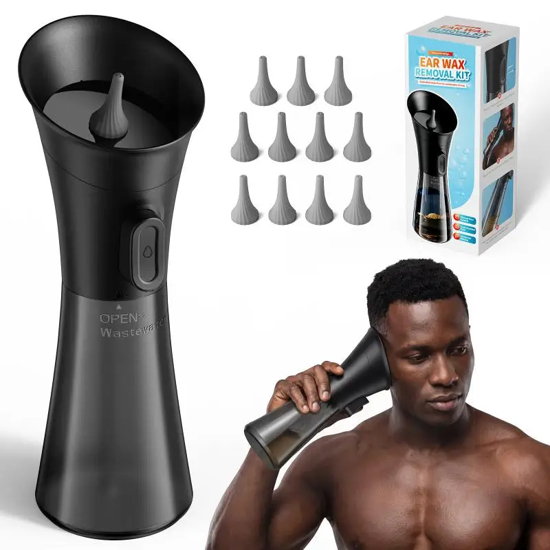 1 Set Ear Cleaning Irrigator With Nozzles Two-Chamber Ear Irrigation Kit
