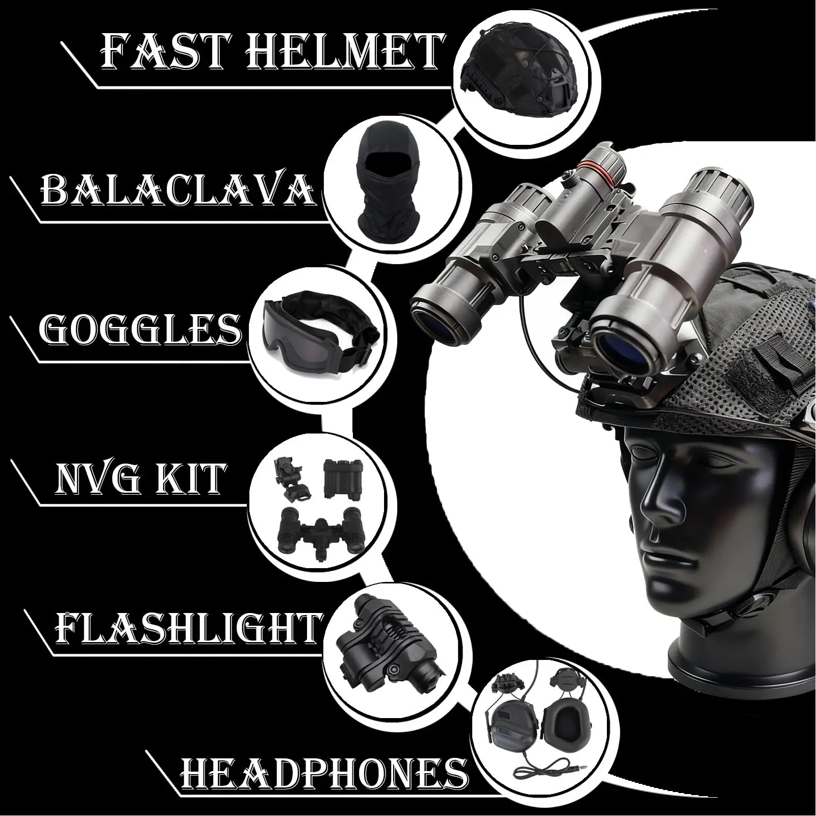 Casco táctico camuflaje con pasamontañas multifuncional airsoft - imagen 5