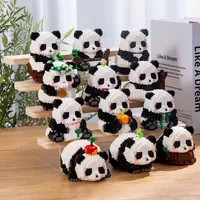 Mini Cute Creative Panda Micro Building Blocks 3D Diamond Model Animals Bricks DIY City Construction Toys for Children Kids Gift