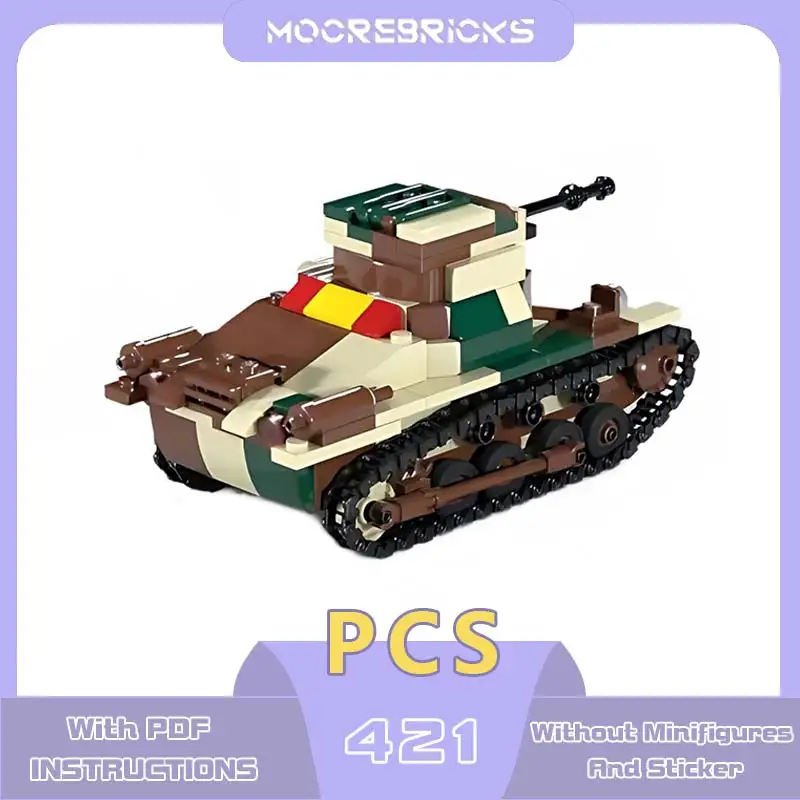 Creative Expert Panzer I “Breda” Model Soldier Tracked Combat Vehicle Building Blocks Bricks Compatible Toys Kids Collected Gift