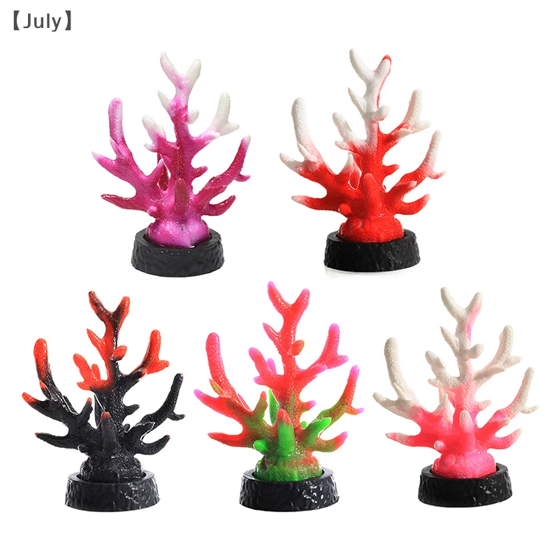 2 Pcs Creative Simulation Mini Coral Reef Aquarium Ornaments Fish Tank Decorations Home Tank Landscape Decor Accessories