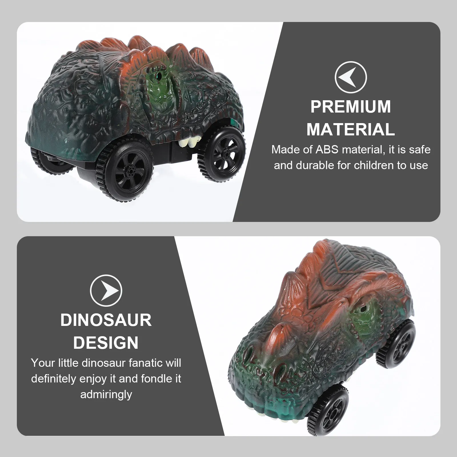 

Lifelike Dinosaur Cartoon Track Car No Battery No Light Children Race Dinosaur Track Car Vehicle Toy