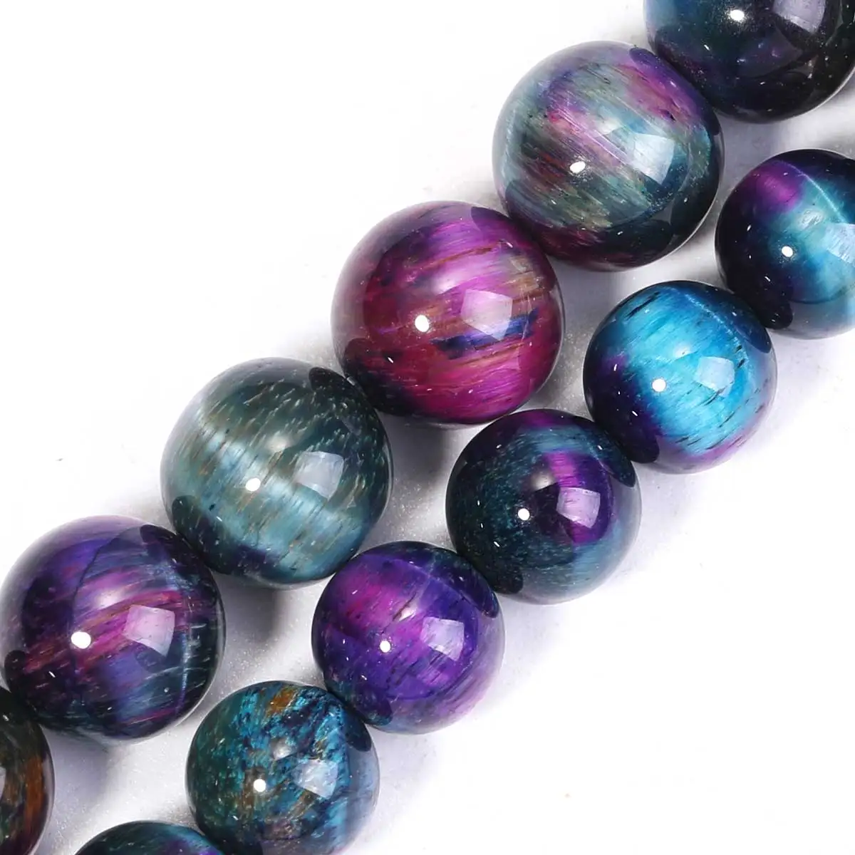 SHIJIWLS Natürliche Edelstein Farbe Tigerauge Diy Schmuck Machen männer Und frauen Armbänder Halsketten Zubehör Groß Großhandel – Detail 2