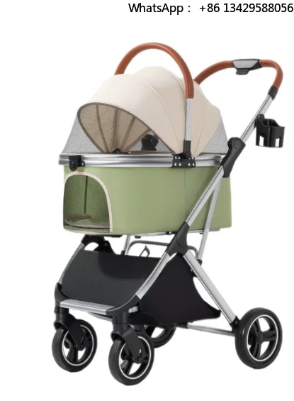 Foldable Portable Dog Stroller Aluminum Frame Travel Carrier for Small Medium Pets