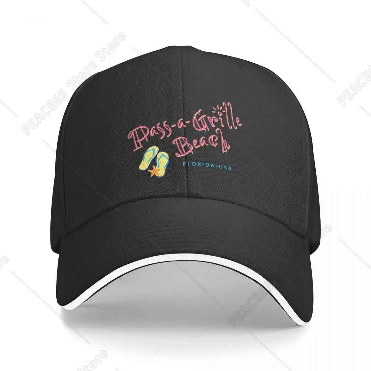 

Pass-a-Grille Beach Florida Baseball Cap Beach Bag Hat Man For The Sun Gentleman Hat Women's Hats For The Sun Men