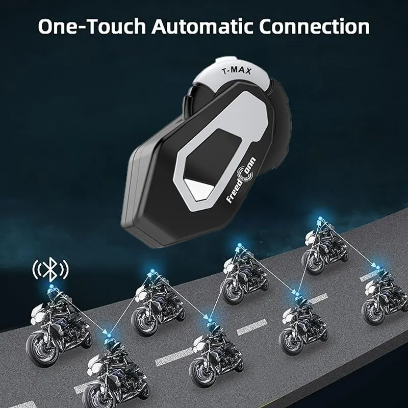 Freedconn T Max Helmet Intercom Motorcycle Bluetooth 5.0 Headsets Handsfree Communicator Waterproof FM Radio 6 Riders 1000M image 3