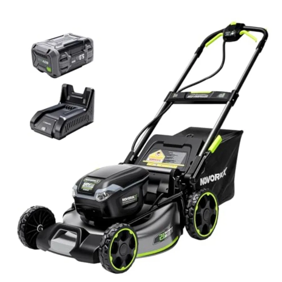 

Large yards electric lawn mower brushless motor obsidian black self-propelled with LED headlight and 3-in-1 versatility
