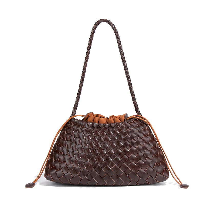 

2026 Popular Shoulder Women'S Bag Fashion Woven Bag Versatile Underarm Bag Retro Mother and Child Handbag