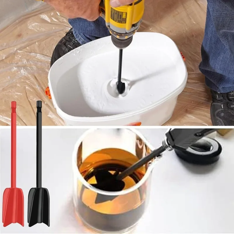4Pack Epoxy Mixing Stick Paint Stirring Rod Putty Cement Paint Mixer Attachment With Drill Chuck For Epoxy Resin Latex Oil Paint