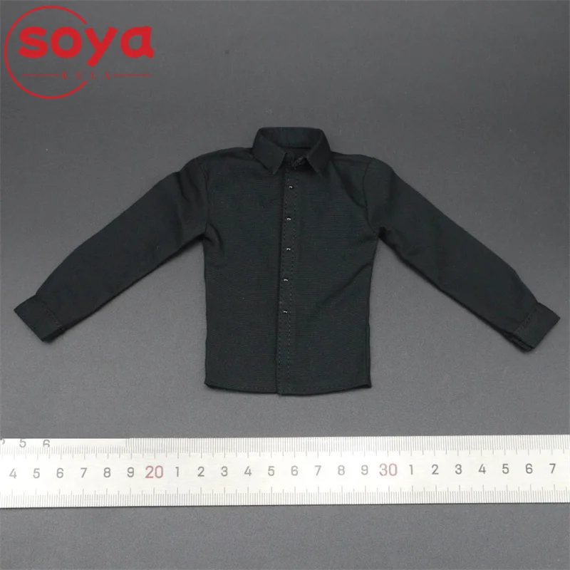 1/6 스케일 남성 군인 솔리드 체크 무늬 긴 소매 셔츠 속옷 의류 모델 12인치 액션 피규어 바디에 적합