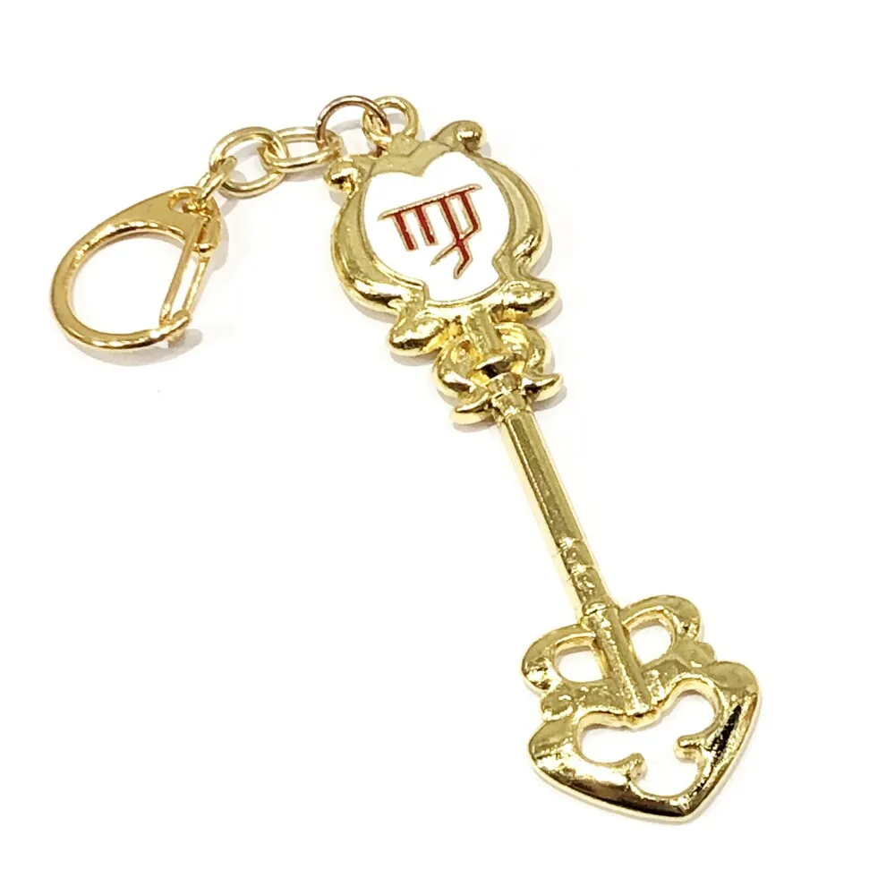 أنيمي إلزا لوسي مفاتيح المعلقات زودياك ستار الروح الساحر استدعاء مجوهرات Keychian Keyrings هدية
