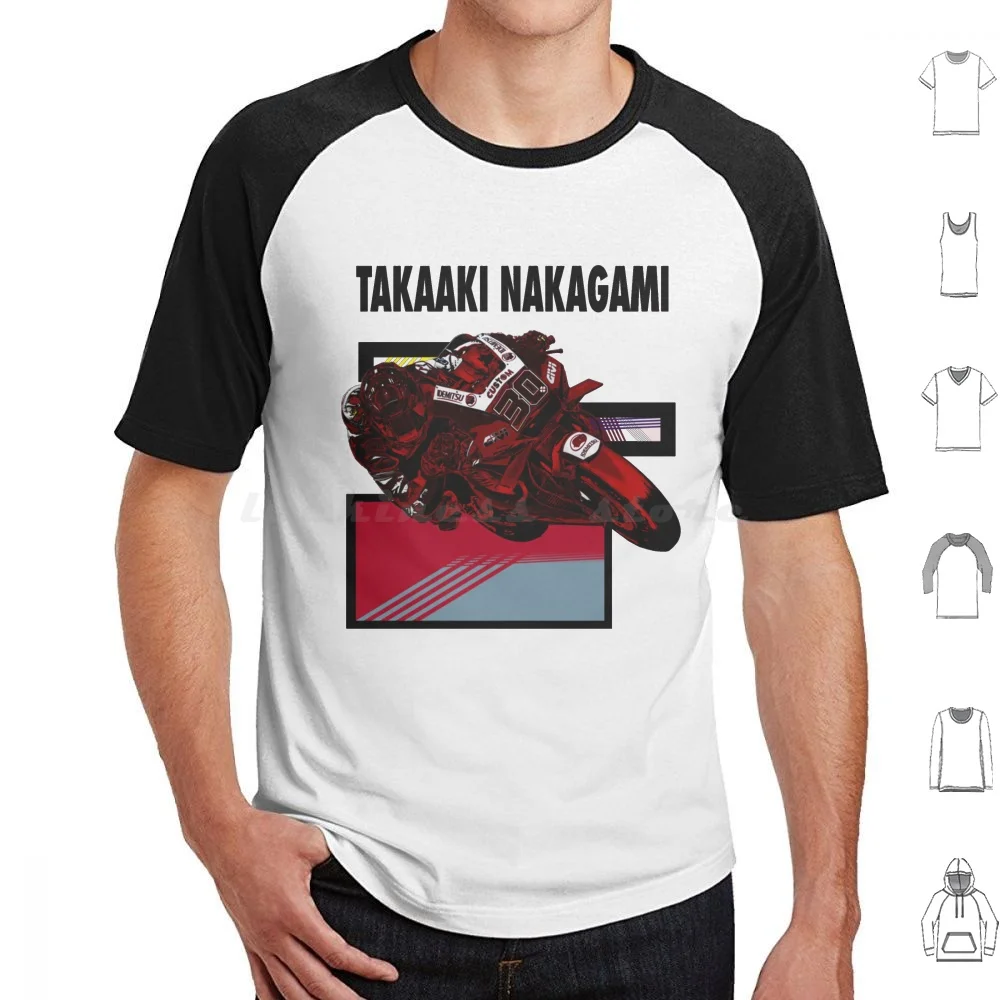 Nakagami T Shirt 6xl Cotton Cool Tee Motorcycle Racing Moto Motorbike The Rider Helmet Racer Race 46 Bike Enthusiast Race