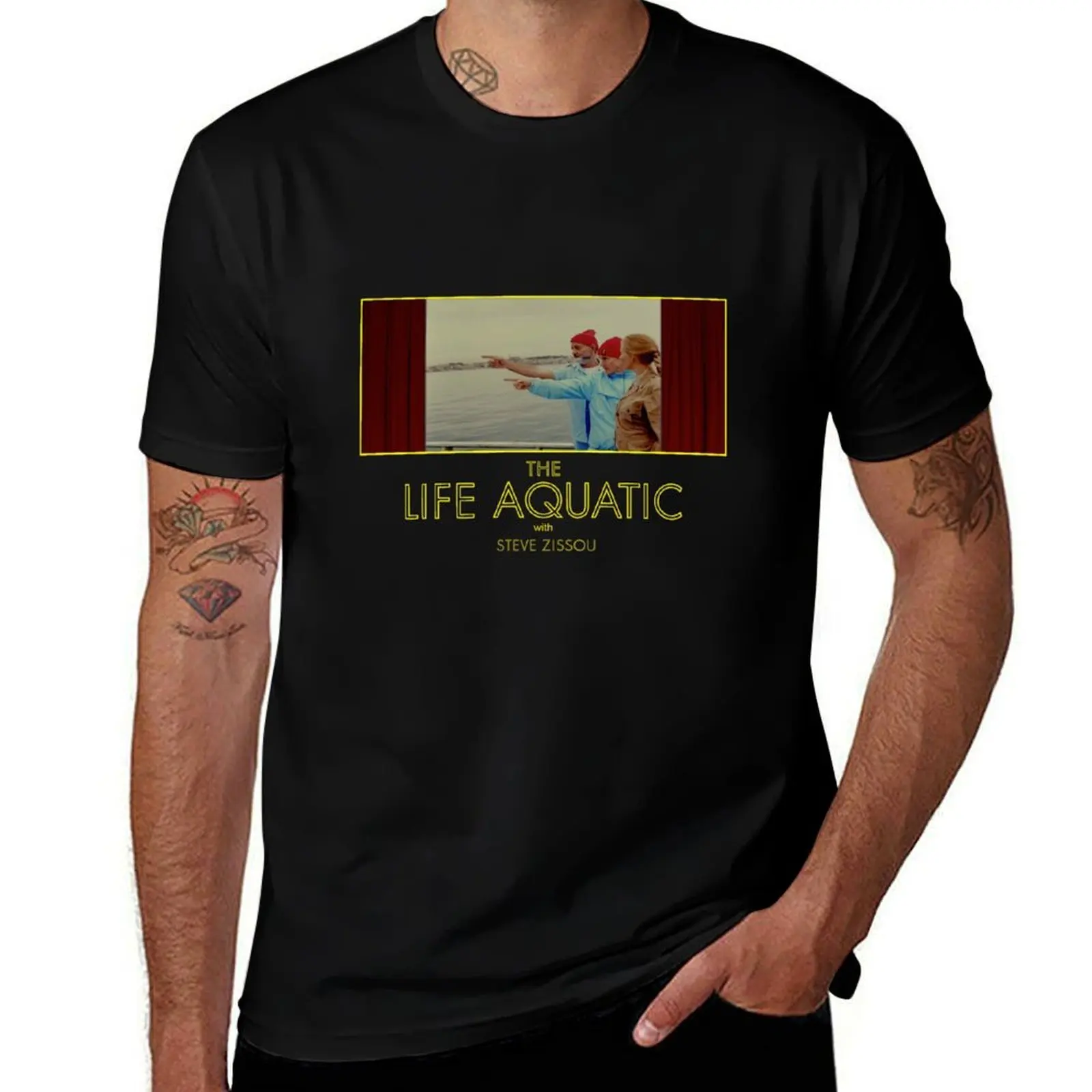 

shirt Zissou T-Shirt brand quality shirts man tshirt t cotton high Life with luxury man Aquatic man Steve The t