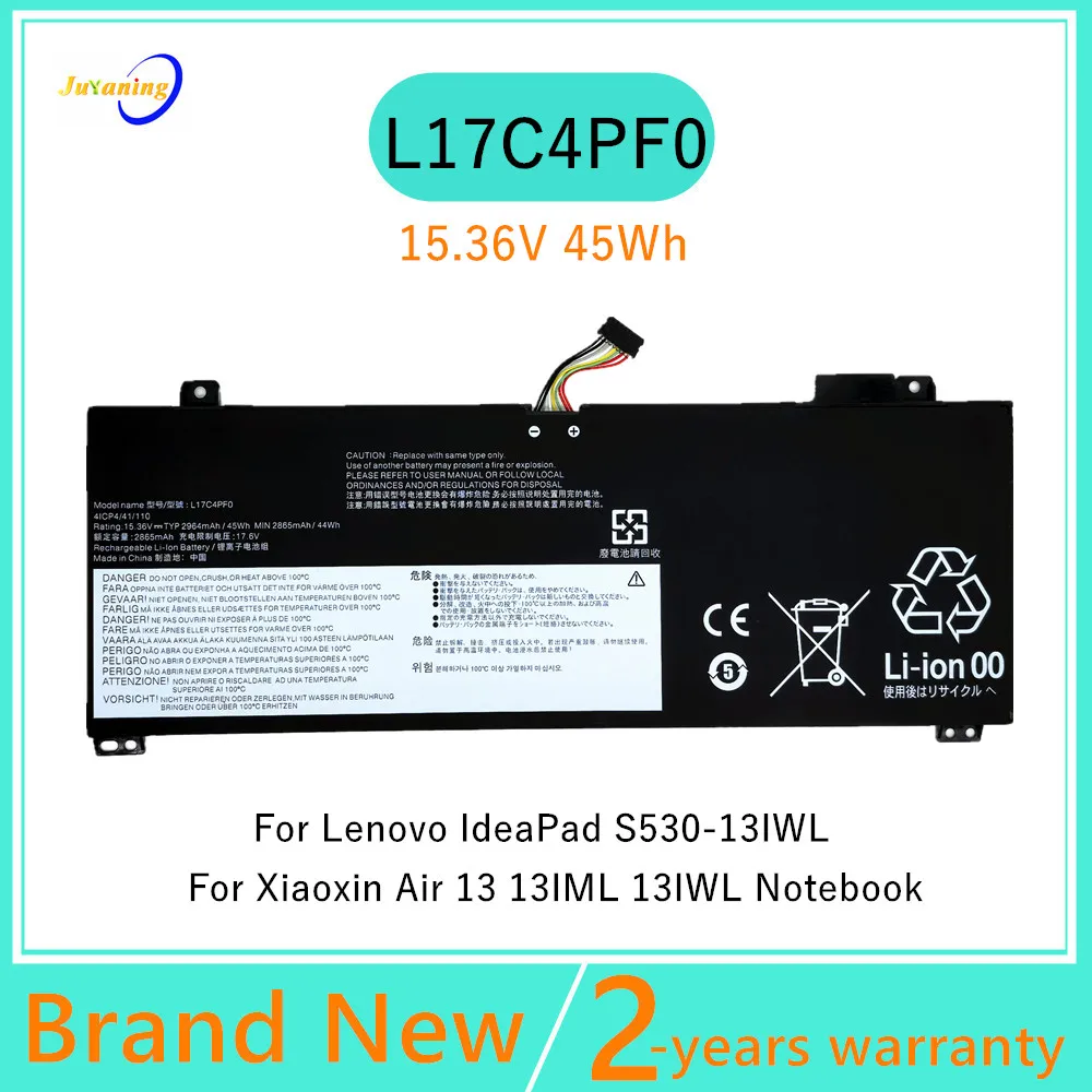 Quick Send L17M4PF0 Laptop battery For Lenovo xiaoxin Air 13IWL for IdeaPad S530 Series 15.36V 45Wh L17C4PF0