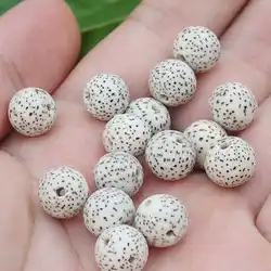 10PCS Natural Original White Star Moon Lotus Bodhi Seeds Round 9mm 10mm 12mm TSB0537