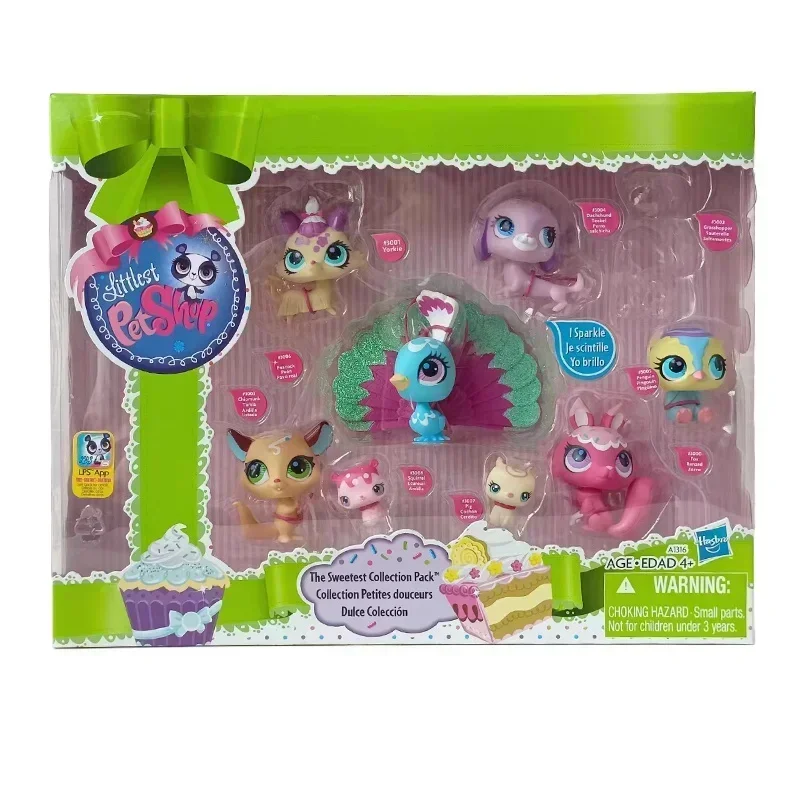 Hasbro Anime Littlest Pet Shop Small Animals Dog Birds Cat Peacock Sweet Collection Gifts for Children Action Figure Model Toys