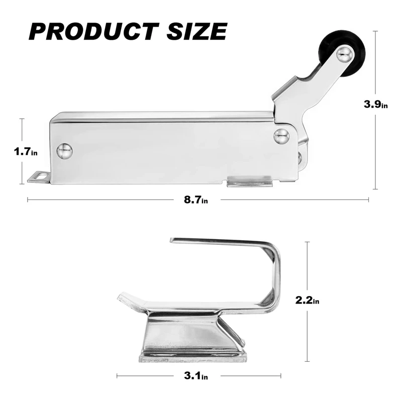 Hydraulic Cooler Door Closer Door Closer With Adjustable Wide Hook Replacement, Flush To Walk In Doors 3/4 Inch Offset